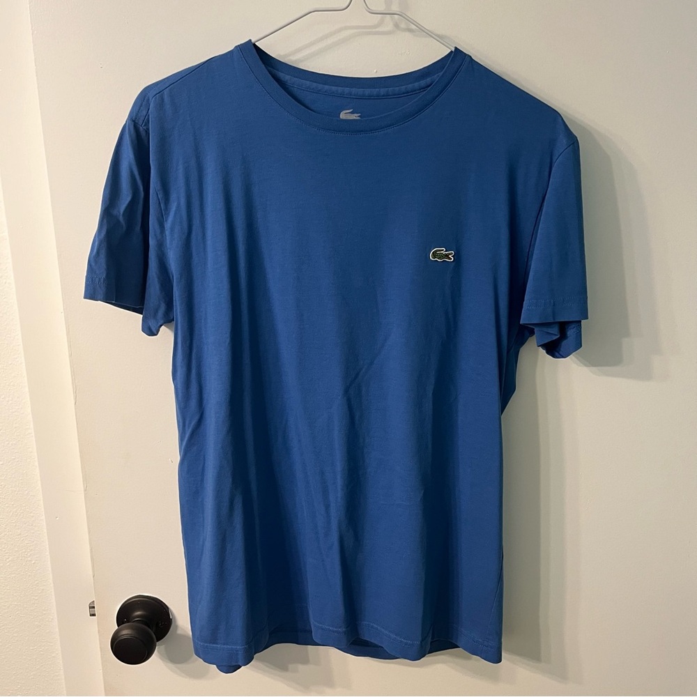 Lacoste Men's Classic Crew Neck Blue Tee Size Small 3